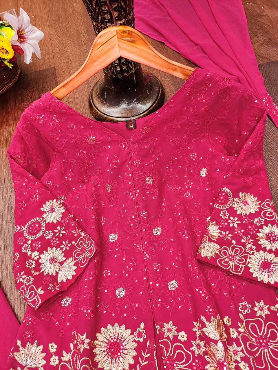 Ynf Faux Georgette RIN232 72 Suits & Dresses Wedding Collections Festive Collections Wholesale Palazzo Suit Designer Suits Embroidered Suits Manufacturer