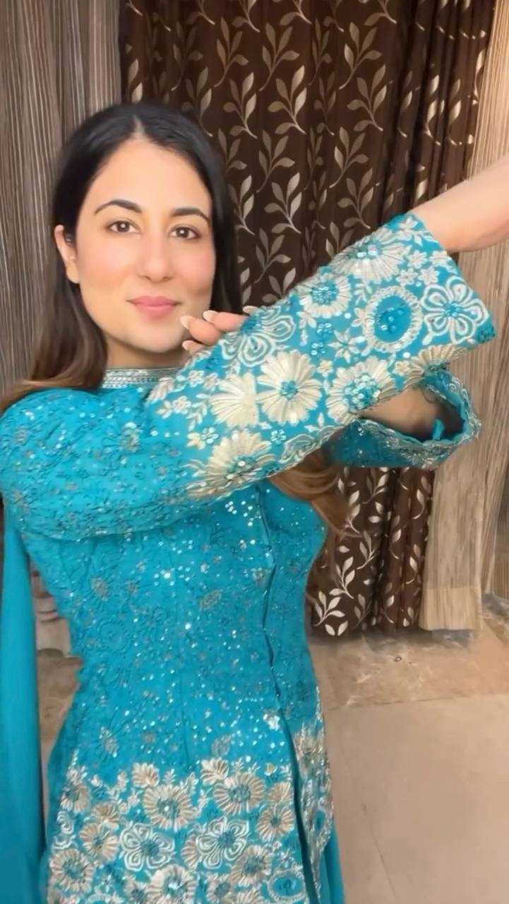 Ynf Faux Georgette RIN232 72 Suits & Dresses Wedding Collections Festive Collections Wholesale Palazzo Suit Designer Suits Embroidered Suits Manufacturer