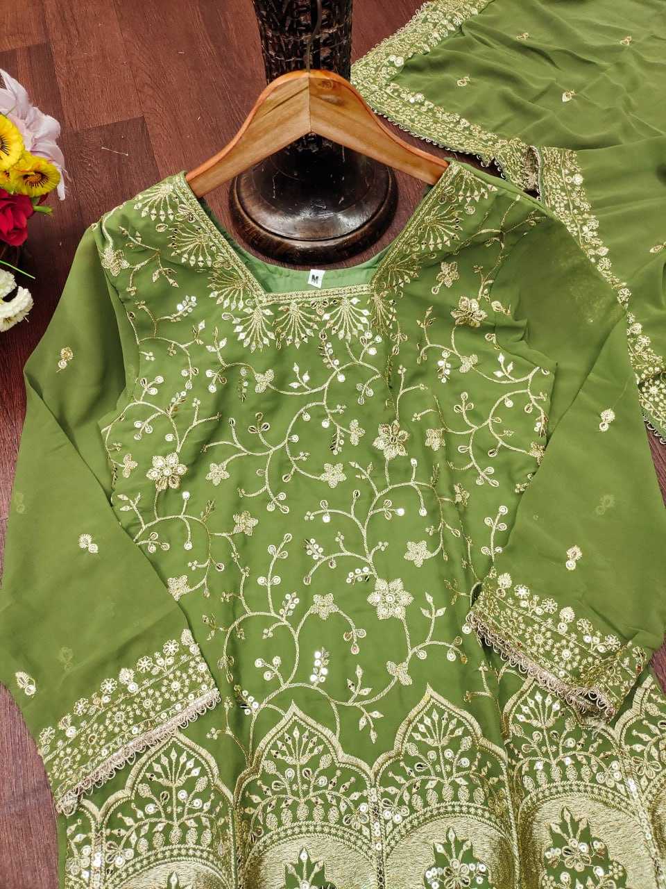 Ynf Faux Georgette RIN232 85 Suits & Dresses Wholesale Sharara Salwar Suits Embroidery Suits Manufacturer