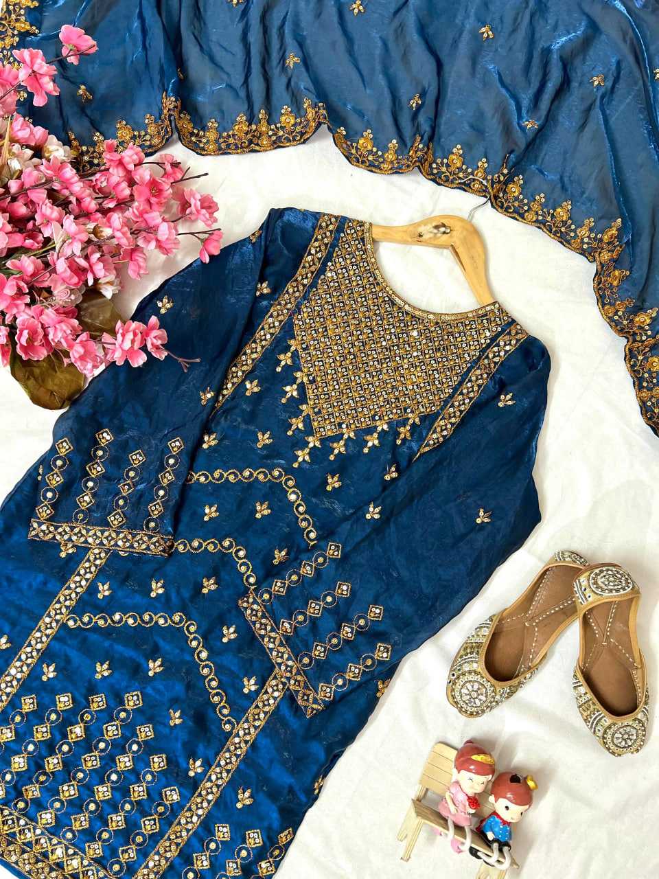 Ynf FENDY KESH492 1382 Suits & Dresses Wedding Collections Festive Collections Wholesale Palazzo Suit Ladies Silk Suit Embroidered Suits Manufacturer