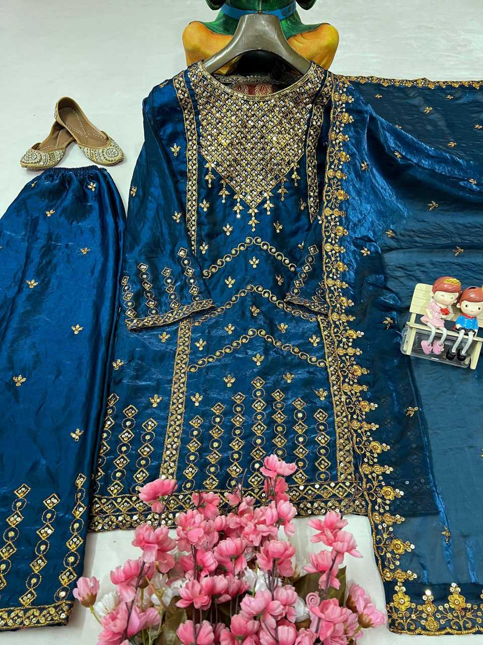 Ynf FENDY KESH492 1382 Suits & Dresses Wedding Collections Festive Collections Wholesale Palazzo Suit Ladies Silk Suit Embroidered Suits Manufacturer
