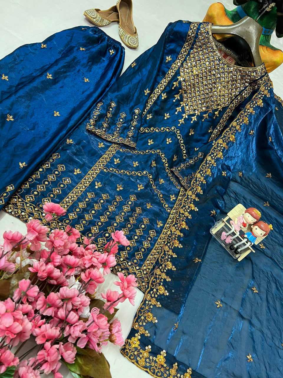 Ynf FENDY KESH492 1382 Suits & Dresses Wedding Collections Festive Collections Wholesale Palazzo Suit Ladies Silk Suit Embroidered Suits Manufacturer