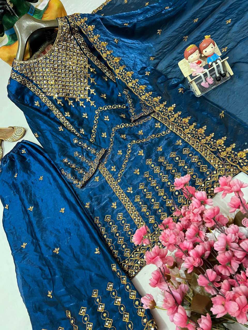 Ynf FENDY KESH492 1382 Suits & Dresses Wedding Collections Festive Collections Wholesale Palazzo Suit Ladies Silk Suit Embroidered Suits Manufacturer
