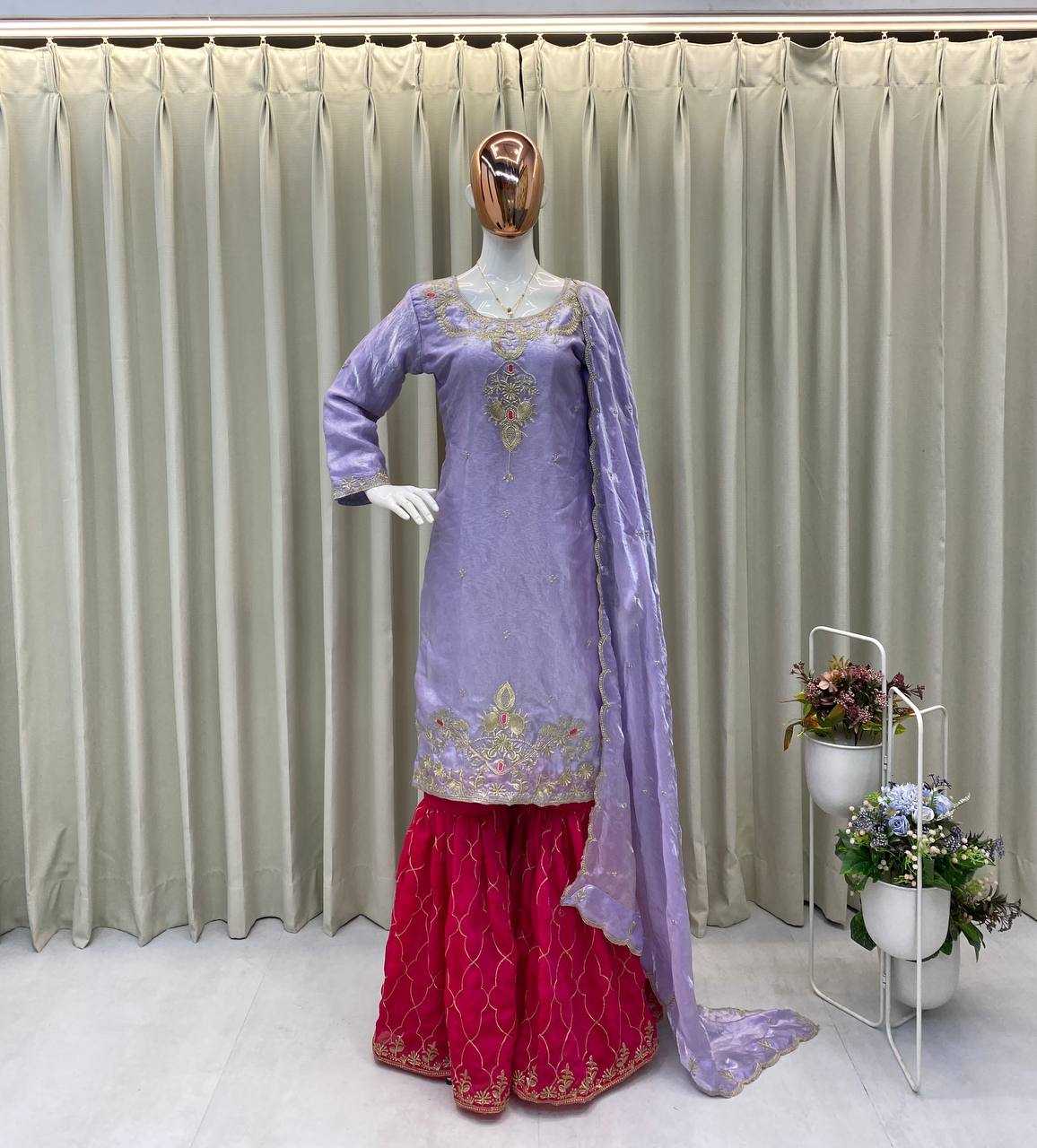 Ynf FENDY RIN110 380 Suits & Dresses Wholesale Sharara Salwar Suits Embroidery Suits Manufacturer