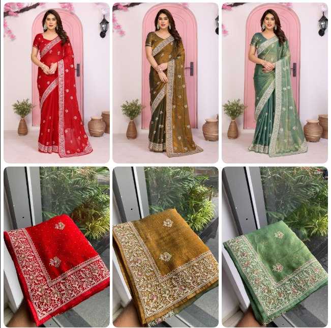 Ynf FENDY RIN188 Hammers2 Silk Sarees Wholesale Party Wear Silk Sarees Embroidered Silk Sarees Manufacturer