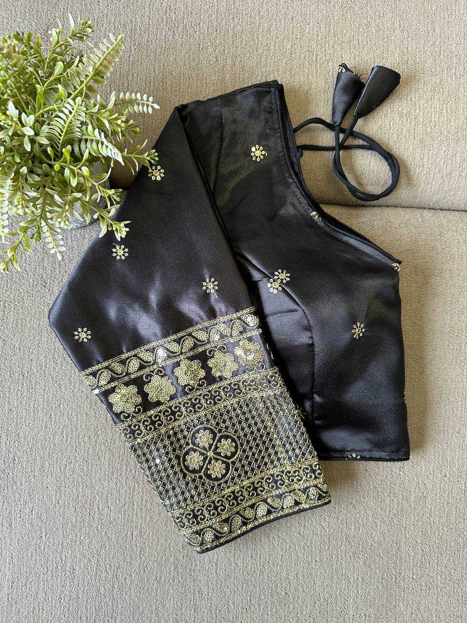 Ynf Gajji Silk KESH437 Semi Gaji Silk -1 Readymade Blouses Wholesale Sequence Embroidery Blouse Designer Blouse Silk Blouse Manufacturer