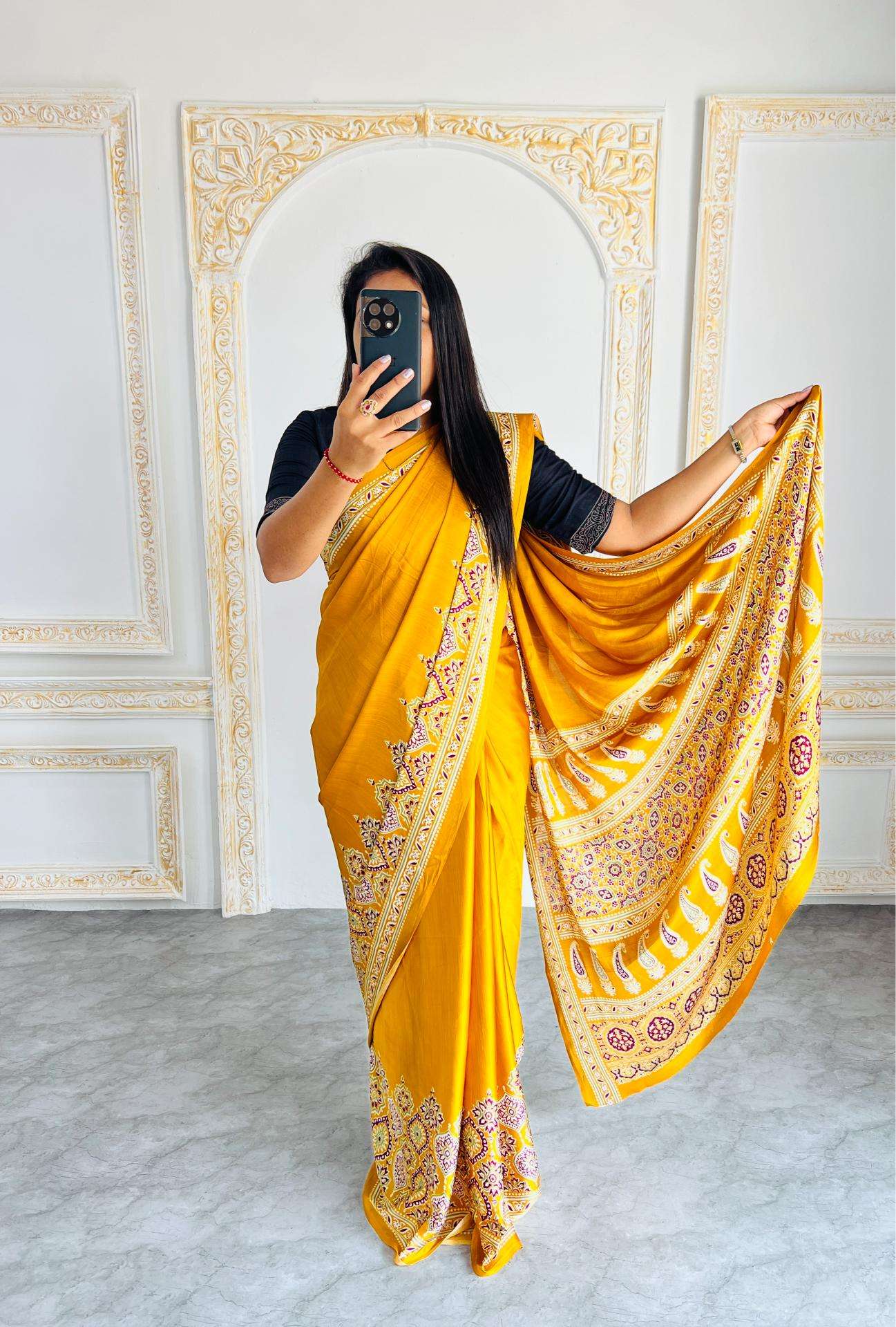 Ynf Gajji Silk RIN207 2206 Silk Sarees Wholesale Gajji Modal Sarees Fancy Printed Silk Sarees Manufacturer