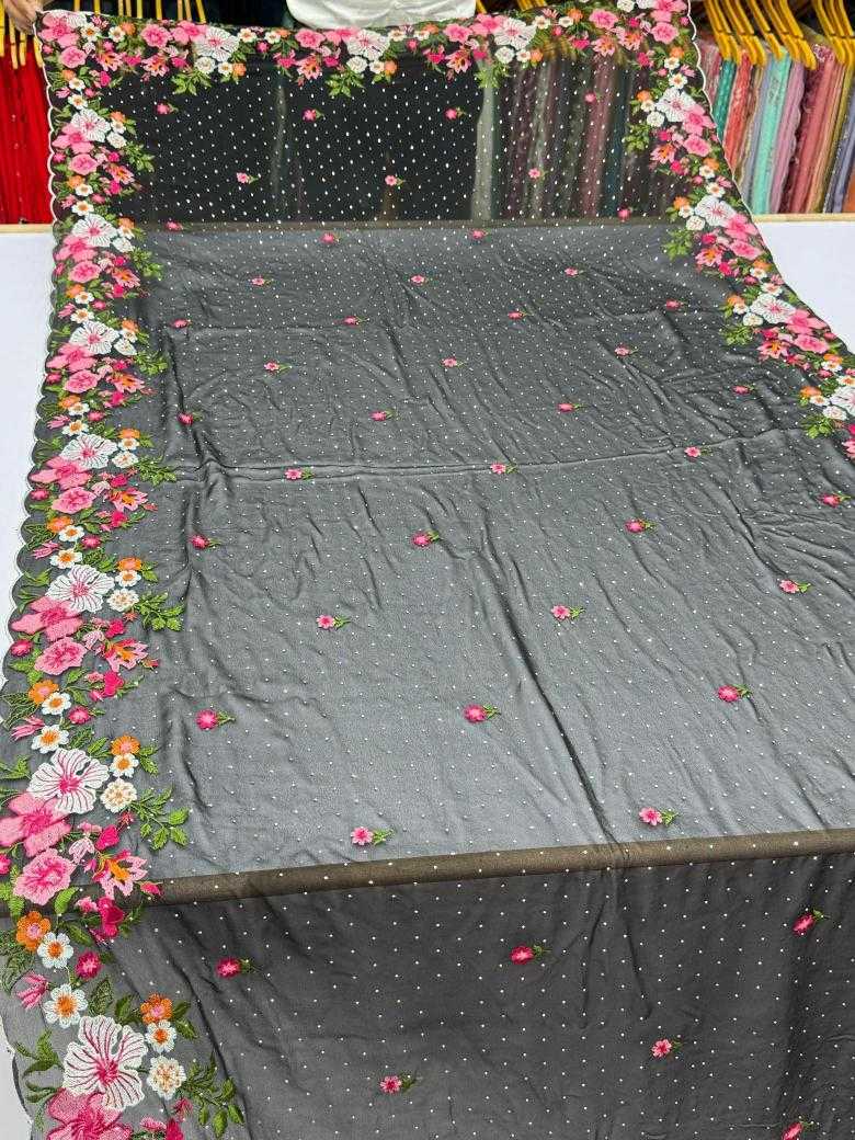 Ynf Georgette KESH114 4317 Sarees Wholesale Georgette Sarees Embroidered Sarees Stone Work Saree Manufacturer