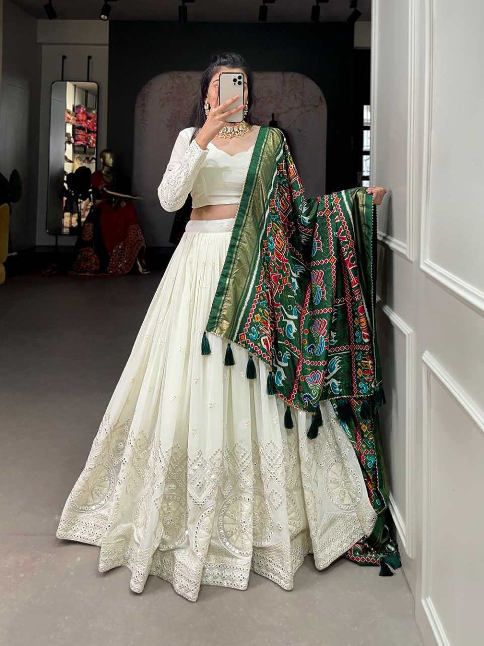 Ynf Georgette KESH134 1500 Lehengas Wedding Collections Festive Collections Wholesale Georgette Lehenga Mirror Work Lehenga Onam Collections Manufacturer