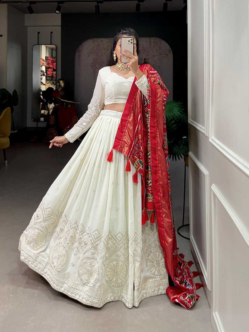 Ynf Georgette KESH134 1500 Lehengas Wedding Collections Festive Collections Wholesale Georgette Lehenga Mirror Work Lehenga Onam Collections Manufacturer