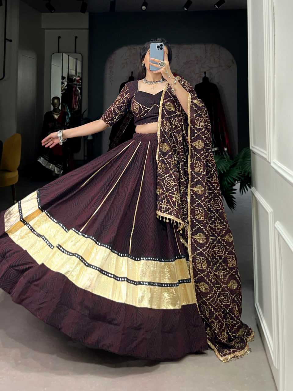 Ynf Georgette KESH134 1702 Lehengas Festive Collections Wholesale Printed Lehenga Georgette Lehenga Gota Patti Lehenga Manufacturer