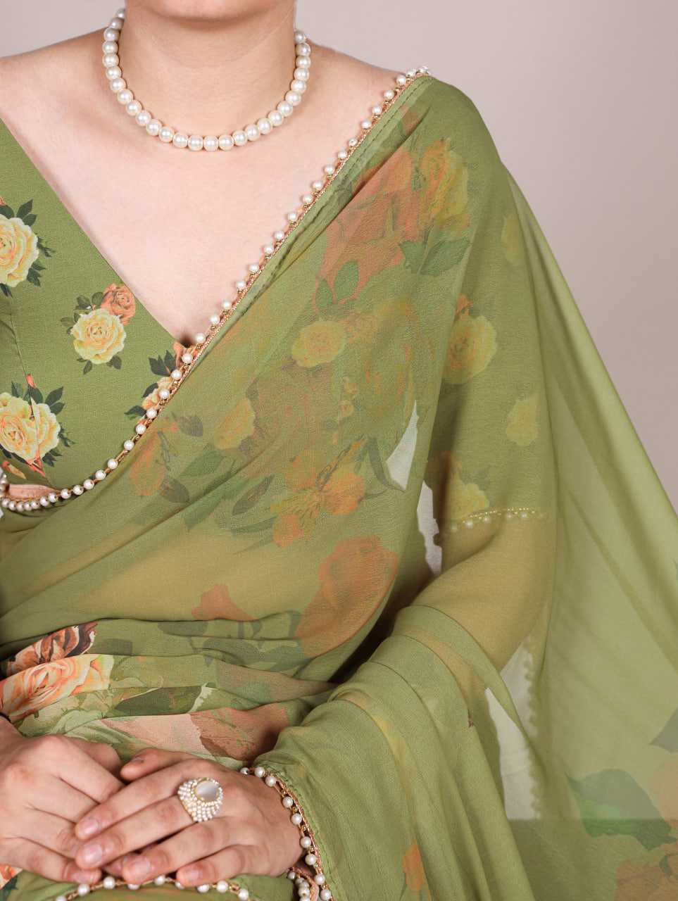 Ynf Georgette KESH134 7007 Sarees Wedding Collections Festive Collections Wholesale Printed Sarees Georgette Sarees Lace Border Sarees Manufacturer