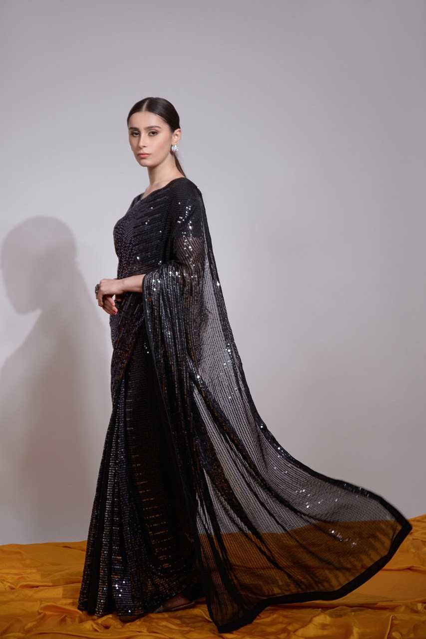 Ynf Georgette KESH151 5245 Sarees Wholesale Fancy Sarees Georgette Sarees Embroidered Sarees Manufacturer