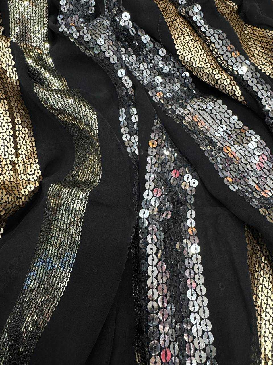Ynf Georgette KESH151 5476 Sarees Wholesale Party Wear Sarees Fancy Sarees Sequins Work Saree Manufacturer