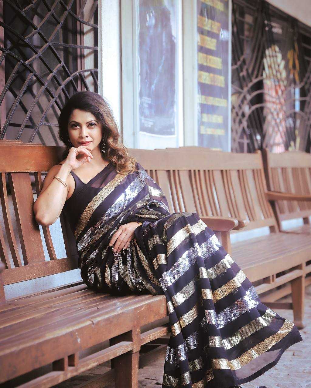 Ynf Georgette KESH151 5476 Sarees Wholesale Party Wear Sarees Fancy Sarees Sequins Work Saree Manufacturer