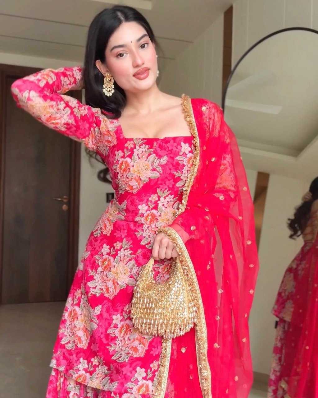 Ynf Georgette KESH154 264 Suits & Dresses Wholesale Sharara Salwar Suits Printed Suits Georgette Suit Manufacturer
