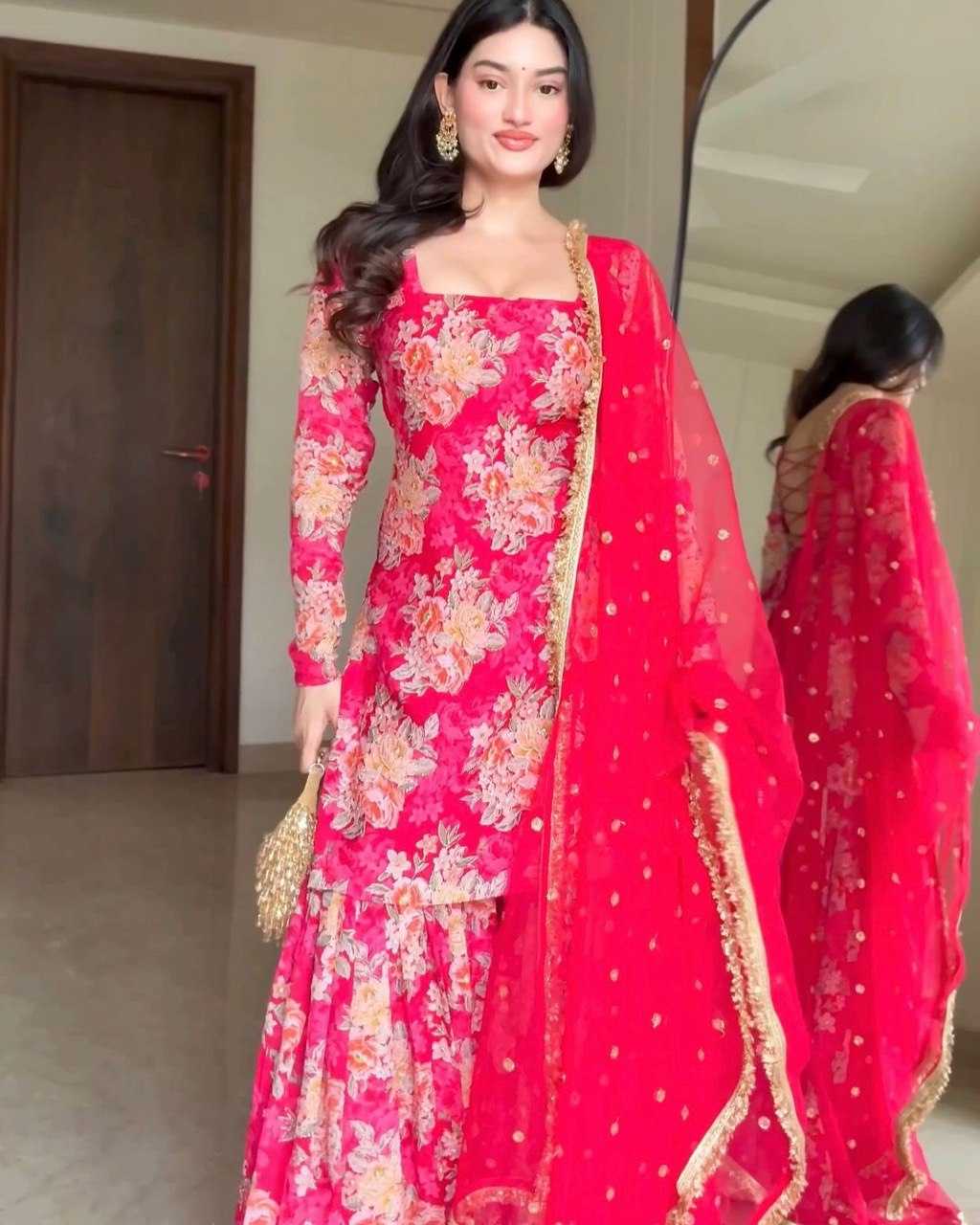 Ynf Georgette KESH154 264 Suits & Dresses Wholesale Sharara Salwar Suits Printed Suits Georgette Suit Manufacturer