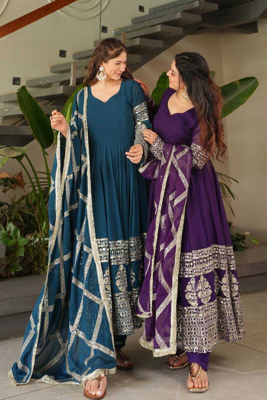 Ynf Georgette KESH158 DOL Gowns Wholesale Embroidery Gowns Anarkali Gown Georgette Gown Manufacturer