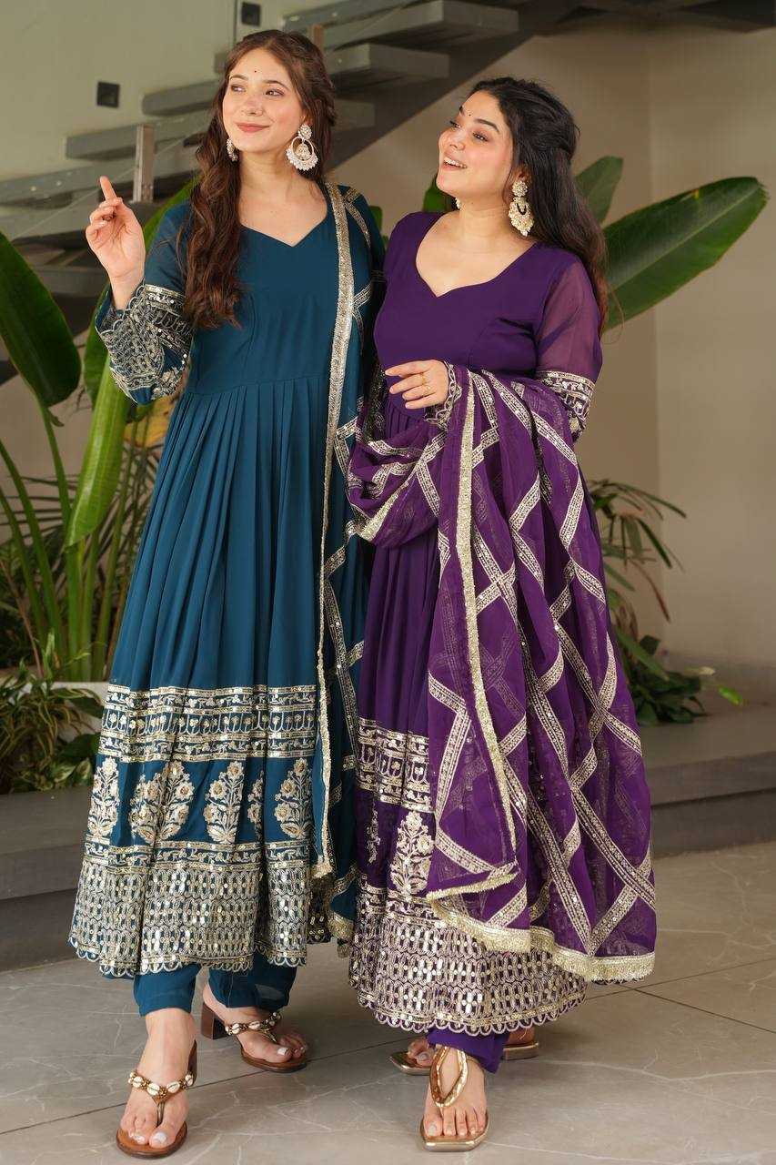 Ynf Georgette KESH158 DOL Gowns Wholesale Embroidery Gowns Anarkali Gown Georgette Gown Manufacturer