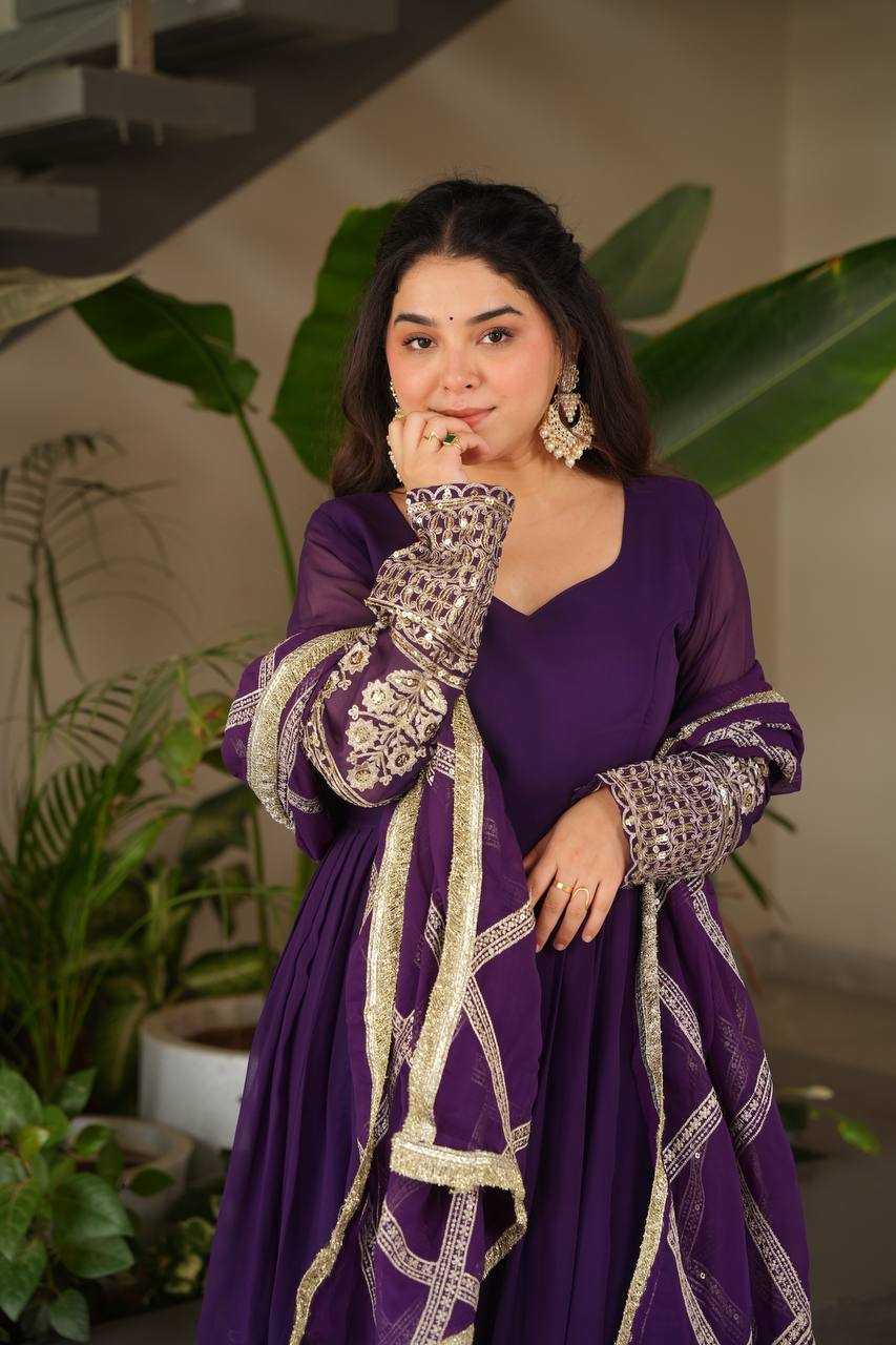 Ynf Georgette KESH158 DOL Gowns Wholesale Embroidery Gowns Anarkali Gown Georgette Gown Manufacturer