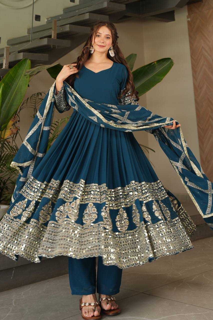 Ynf Georgette KESH158 DOL Gowns Wholesale Embroidery Gowns Anarkali Gown Georgette Gown Manufacturer