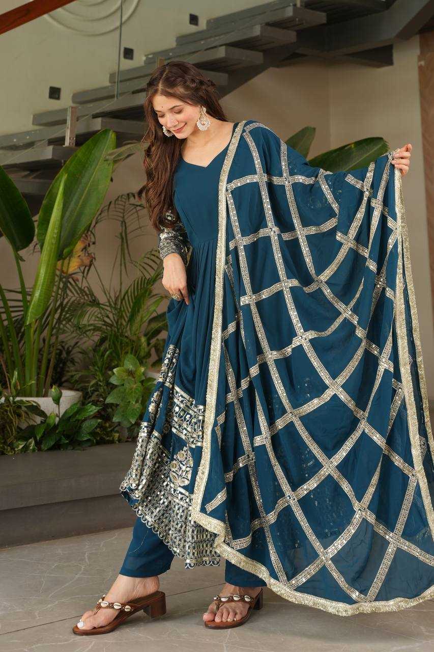 Ynf Georgette KESH158 DOL Gowns Wholesale Embroidery Gowns Anarkali Gown Georgette Gown Manufacturer