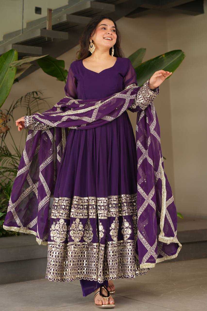 Ynf Georgette KESH158 DOL Gowns Wholesale Embroidery Gowns Anarkali Gown Georgette Gown Manufacturer