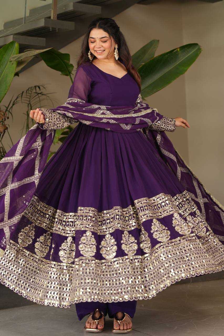 Ynf Georgette KESH158 DOL Gowns Wholesale Embroidery Gowns Anarkali Gown Georgette Gown Manufacturer