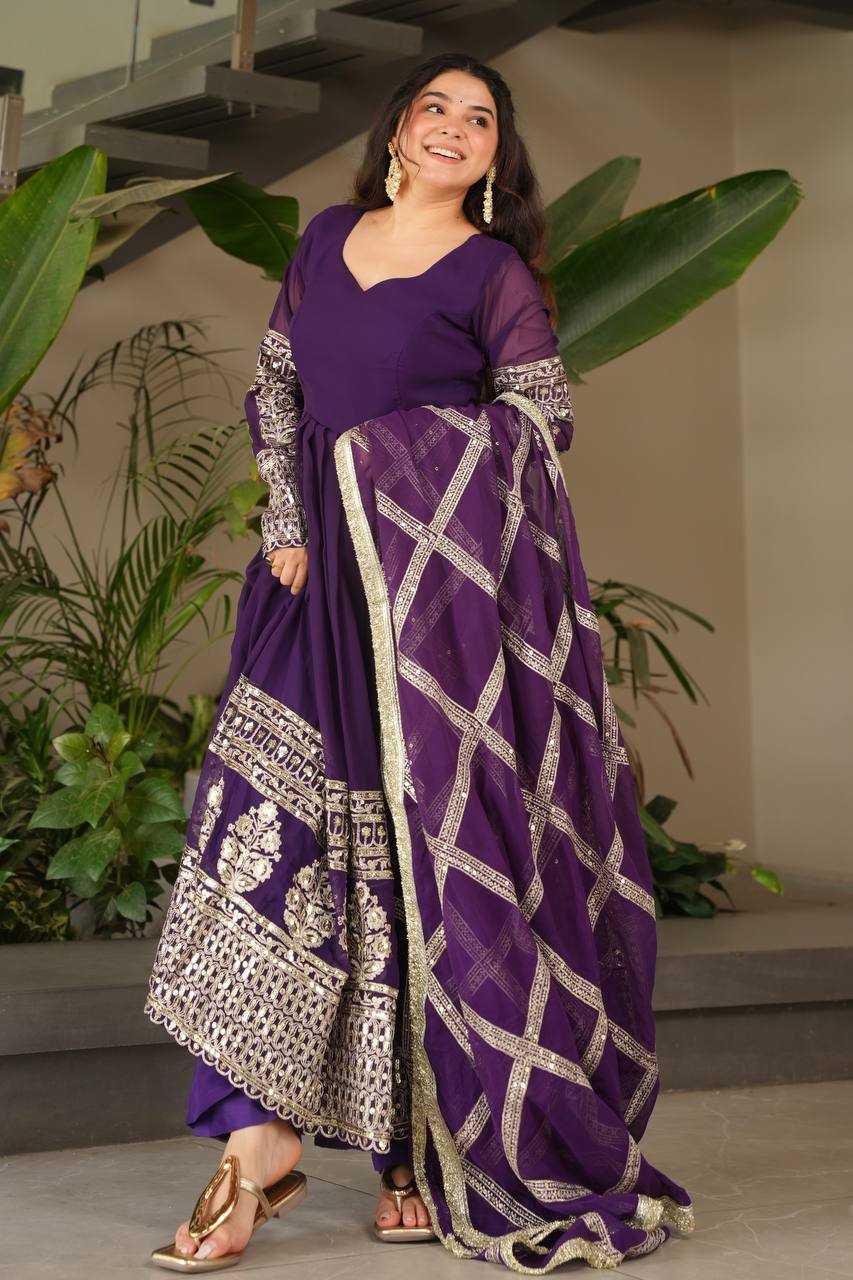 Ynf Georgette KESH158 DOL Gowns Wholesale Embroidery Gowns Anarkali Gown Georgette Gown Manufacturer