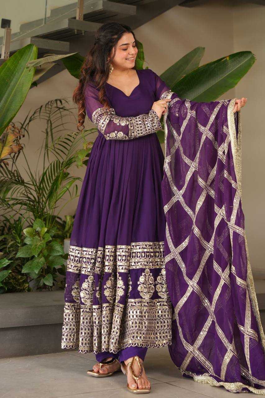 Ynf Georgette KESH158 DOL Gowns Wholesale Embroidery Gowns Anarkali Gown Georgette Gown Manufacturer