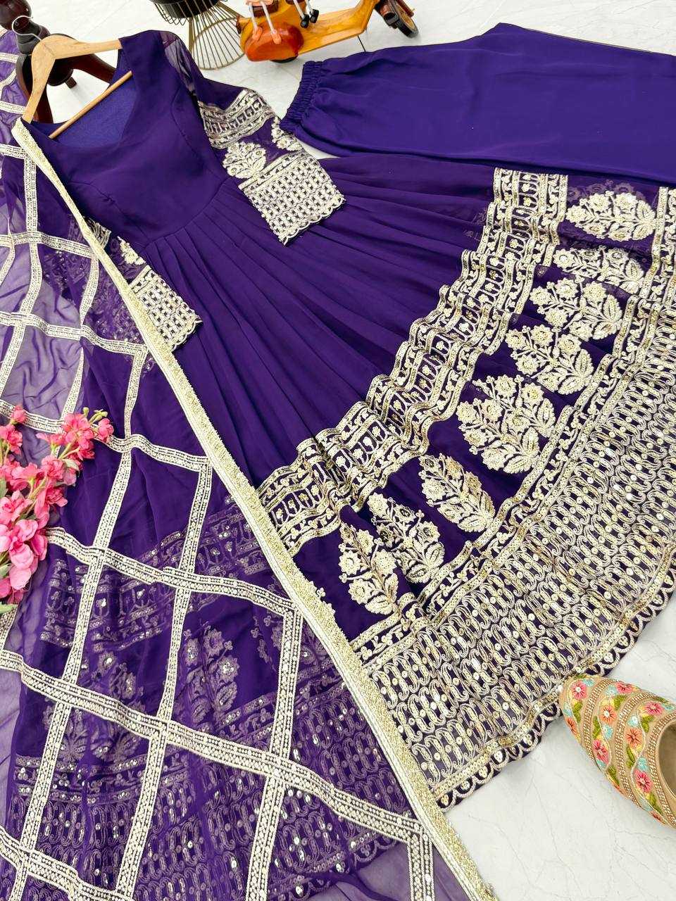 Ynf Georgette KESH158 DOL Gowns Wholesale Embroidery Gowns Anarkali Gown Georgette Gown Manufacturer