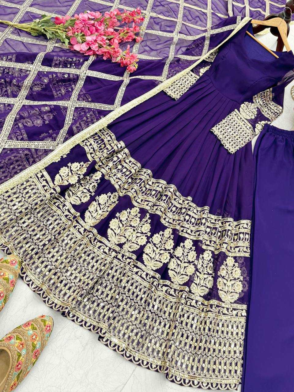 Ynf Georgette KESH158 DOL Gowns Wholesale Embroidery Gowns Anarkali Gown Georgette Gown Manufacturer