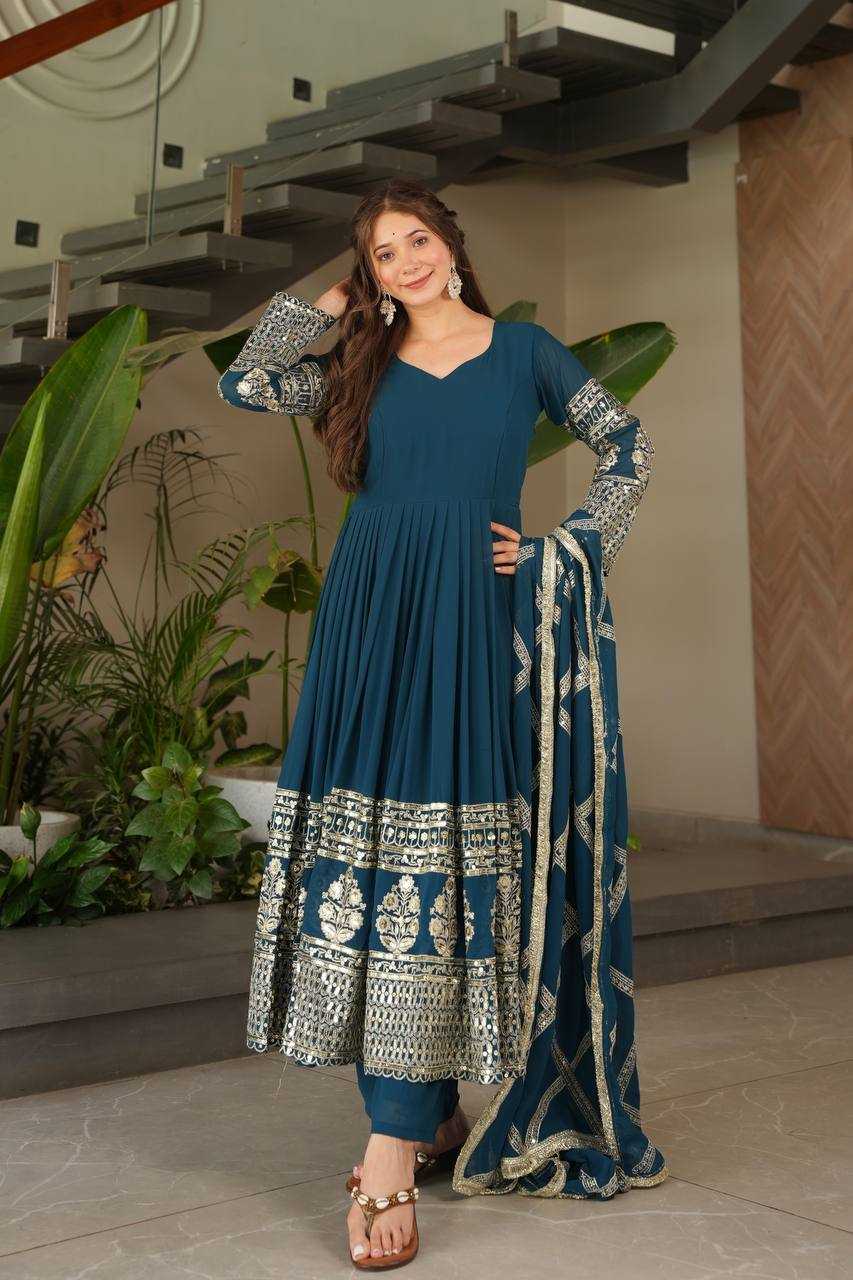 Ynf Georgette KESH158 DOL Gowns Wholesale Embroidery Gowns Anarkali Gown Georgette Gown Manufacturer