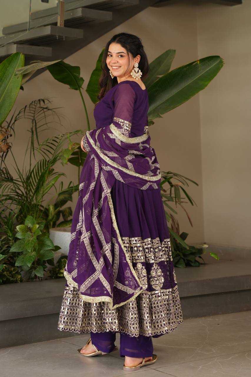 Ynf Georgette KESH158 DOL Gowns Wholesale Embroidery Gowns Anarkali Gown Georgette Gown Manufacturer