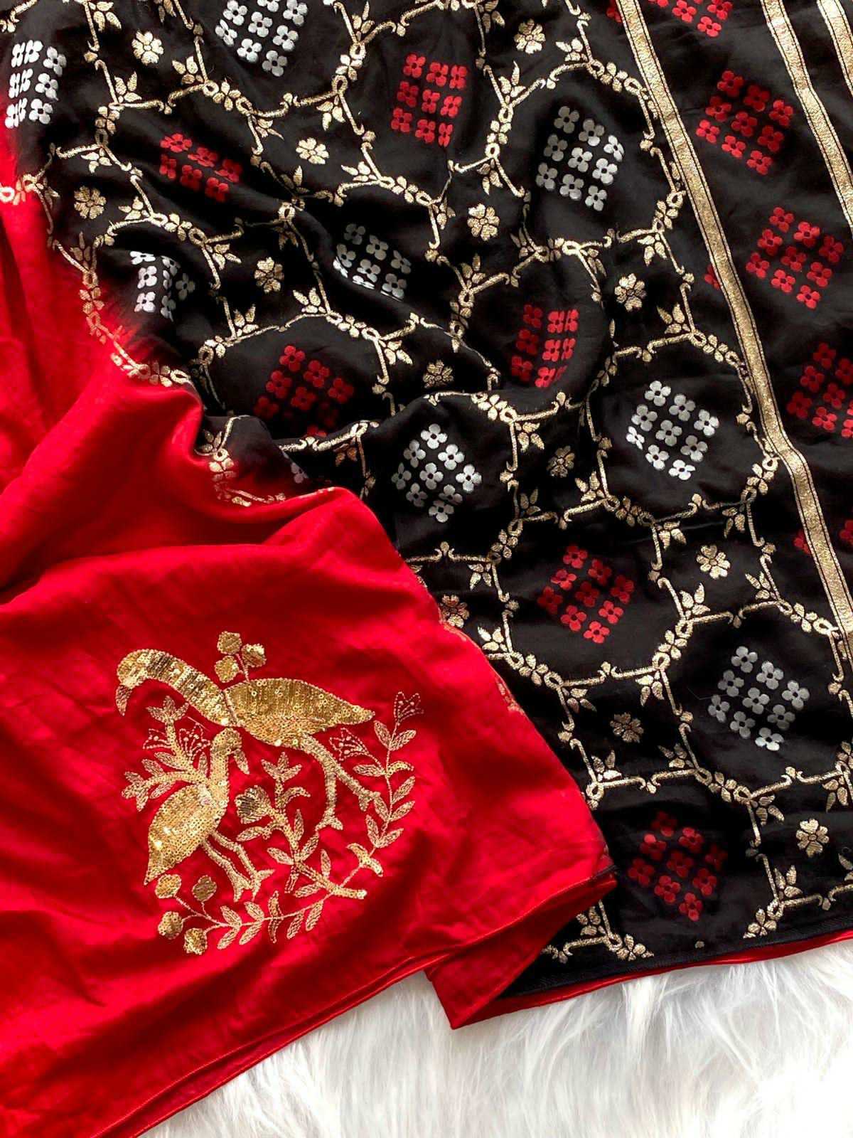 Ynf Georgette KESH249 dye Sarees Wholesale Georgette Sarees Sequence Sarees Red Sarees Manufacturer