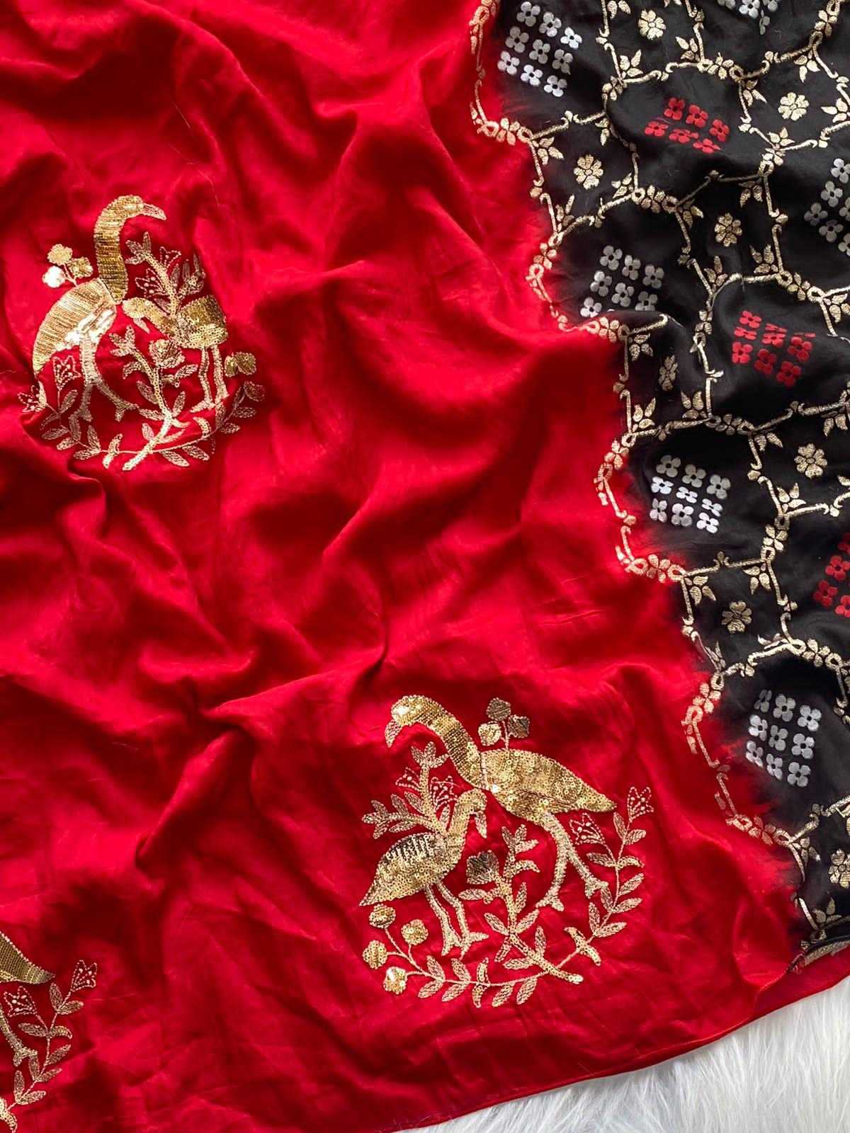 Ynf Georgette KESH249 dye Sarees Wholesale Georgette Sarees Sequence Sarees Red Sarees Manufacturer