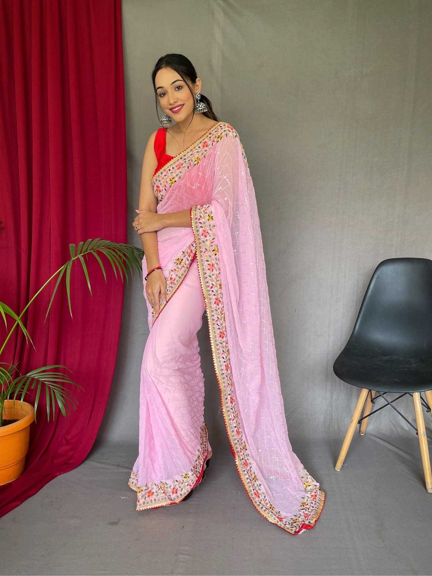 Ynf Georgette KESH249 SEQUECE 4 Sarees Wholesale Party Wear Sarees Georgette Sarees Sequence Sarees Manufacturer