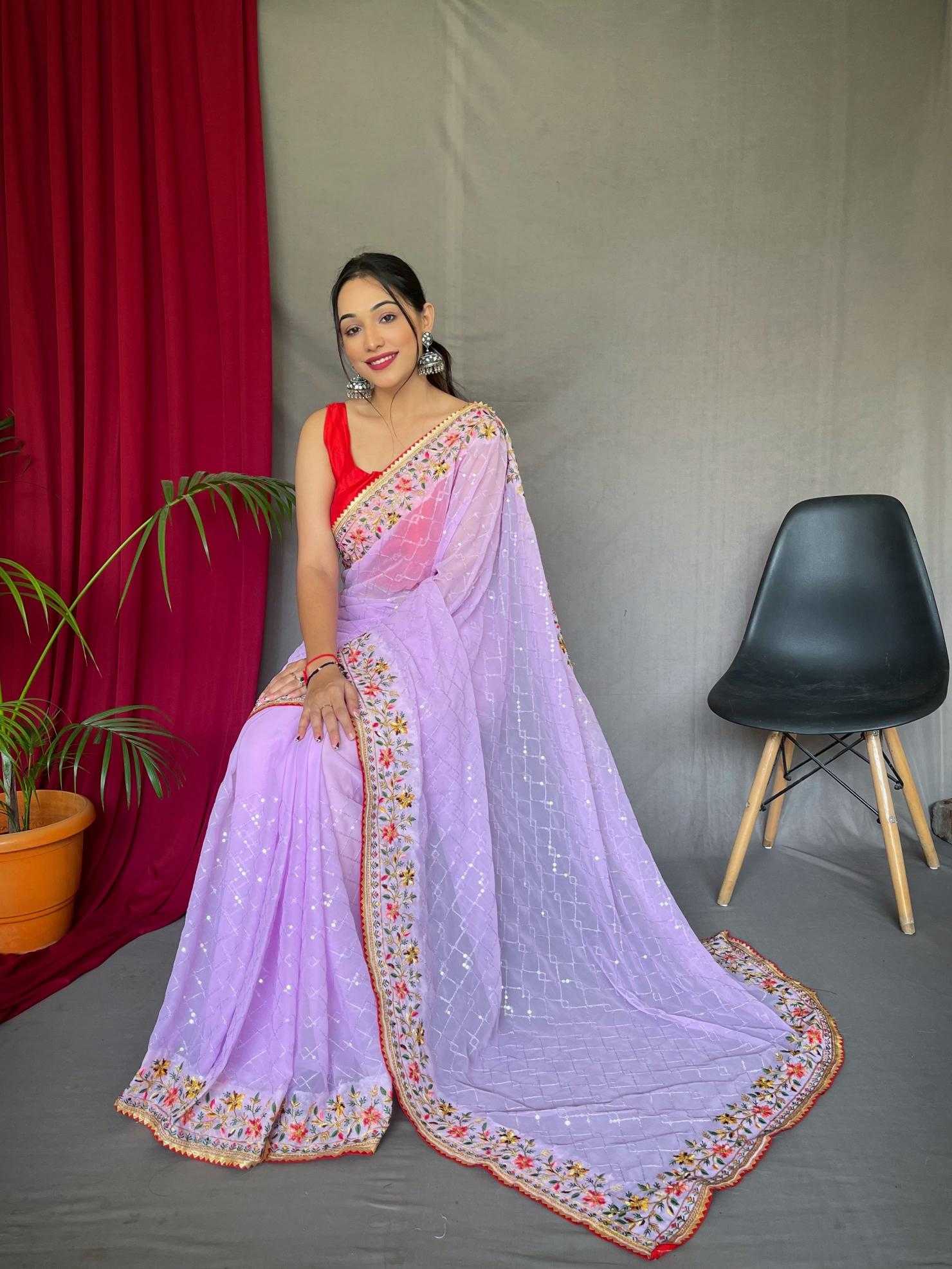 Ynf Georgette KESH249 SEQUECE 4 Sarees Wholesale Party Wear Sarees Georgette Sarees Sequence Sarees Manufacturer