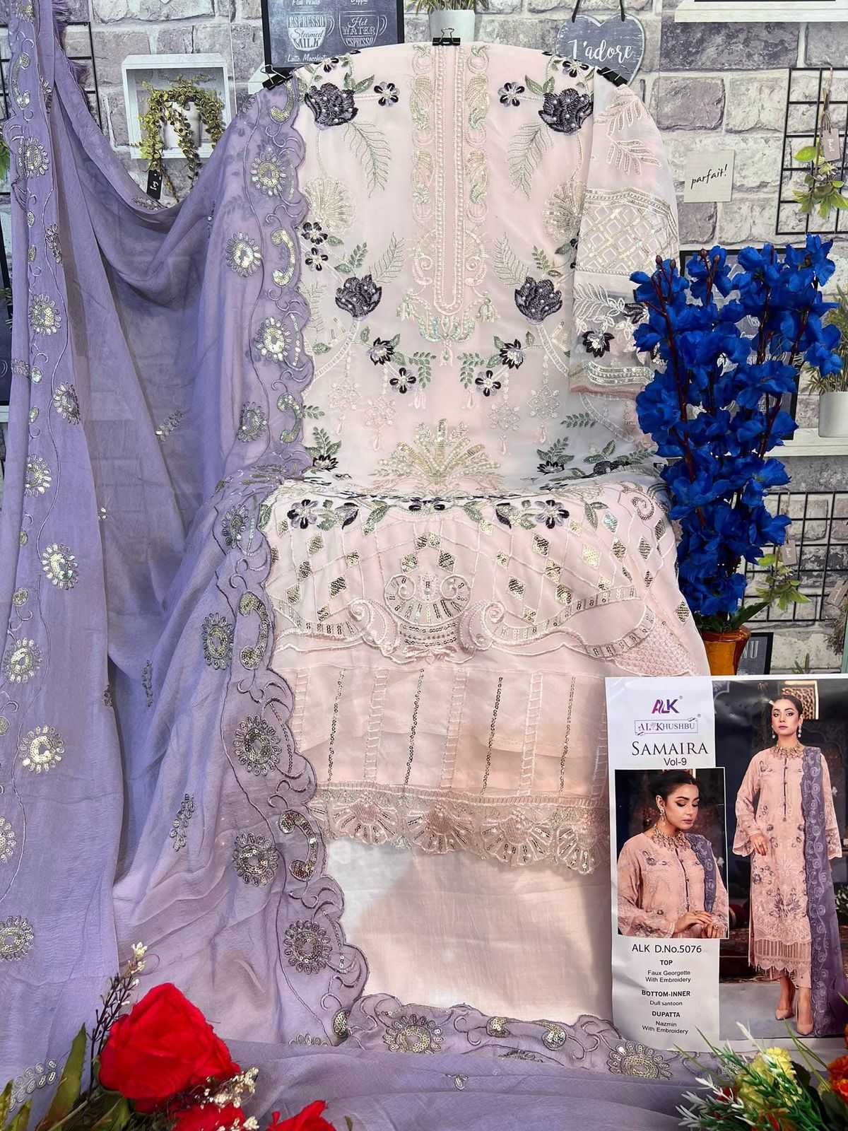 Ynf Georgette KESH444 AL-KHUSHBU-5075 Suits & Dresses Wholesale Embroidery Suits Georgette Suit Designer Suits Manufacturer