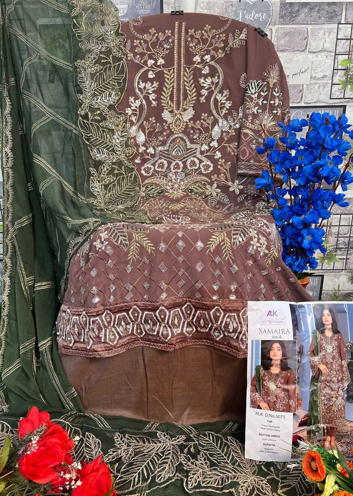 Ynf Georgette KESH444 AL-KHUSHBU-5075 Suits & Dresses Wholesale Embroidery Suits Georgette Suit Designer Suits Manufacturer