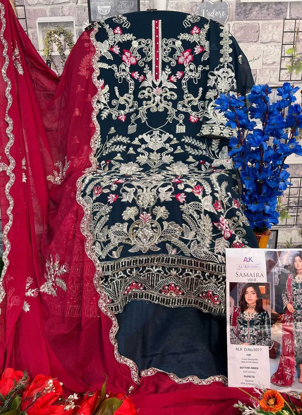Ynf Georgette KESH444 AL-KHUSHBU-5075 Suits & Dresses Wholesale Embroidery Suits Georgette Suit Designer Suits Manufacturer