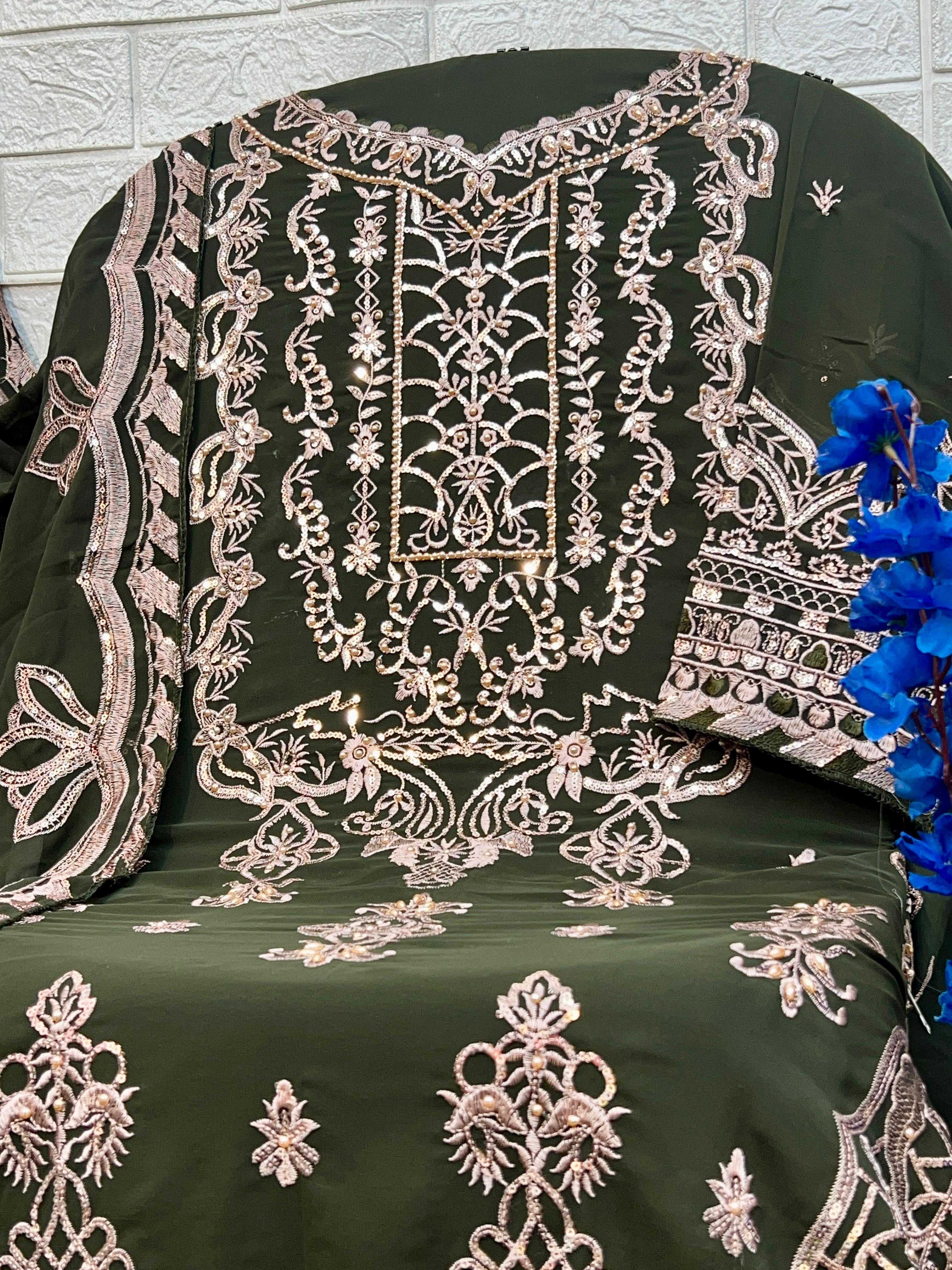 Ynf Georgette KESH444 KHUSBOO-VOL-9 10323 Suits & Dresses Wholesale Embroidery Suits Georgette Suit Designer Suits Manufacturer