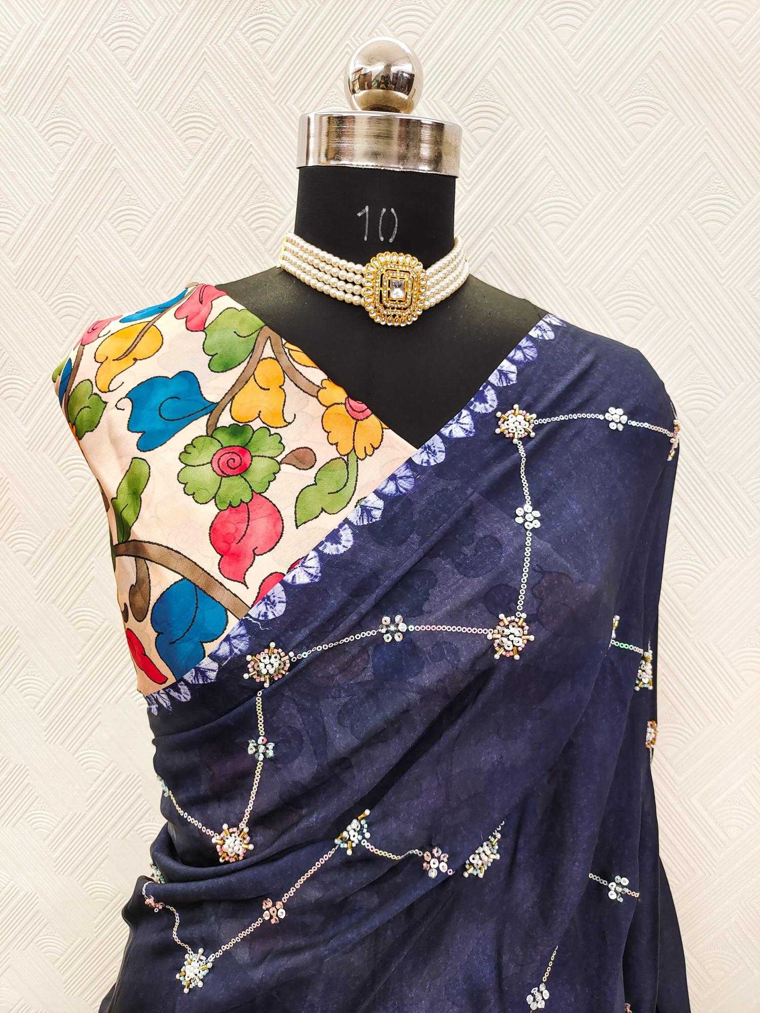 Ynf Georgette KESH484 intricate Sarees Wholesale Printed Sarees Georgette Sarees Ajrakh Sarees Manufacturer