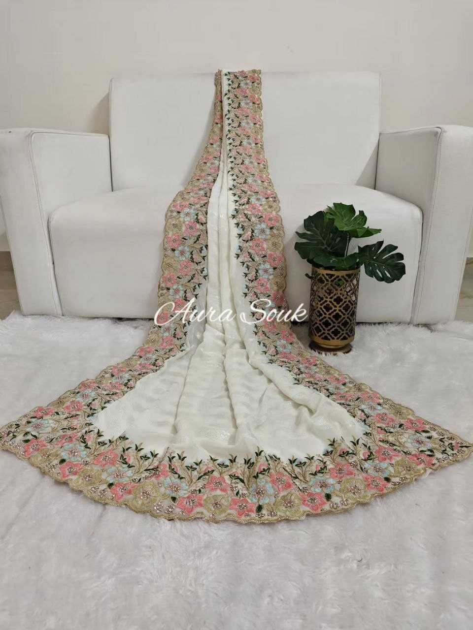 Ynf Georgette KESH486 639 Sarees Wedding Collections Festive Collections Wholesale Georgette Sarees Sequins Work Saree Sarees With Blouse Manufacturer