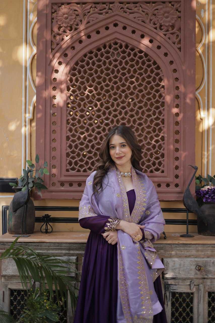 Ynf Georgette KESH489 1143 Gowns Wedding Collections Festive Collections Wholesale Embroidery Gowns Gown With Dupatta Full Sleeve Gowns Manufacturer