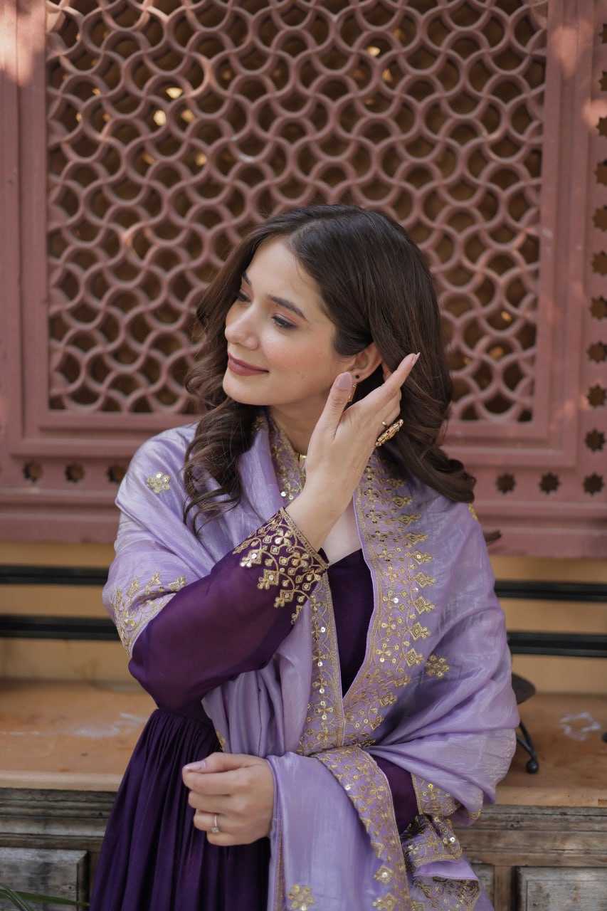 Ynf Georgette KESH489 1143 Gowns Wedding Collections Festive Collections Wholesale Embroidery Gowns Gown With Dupatta Full Sleeve Gowns Manufacturer