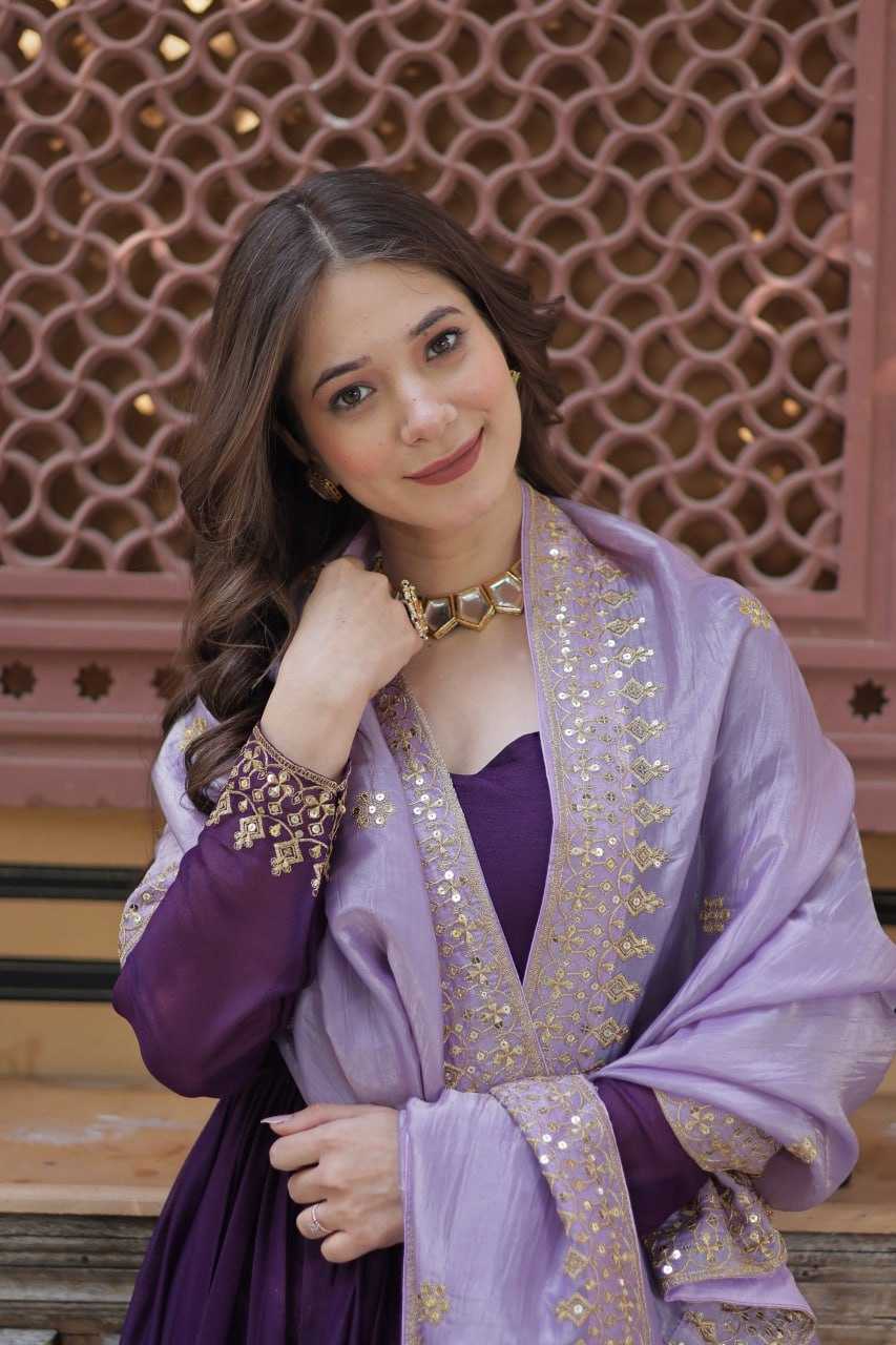 Ynf Georgette KESH489 1143 Gowns Wedding Collections Festive Collections Wholesale Embroidery Gowns Gown With Dupatta Full Sleeve Gowns Manufacturer