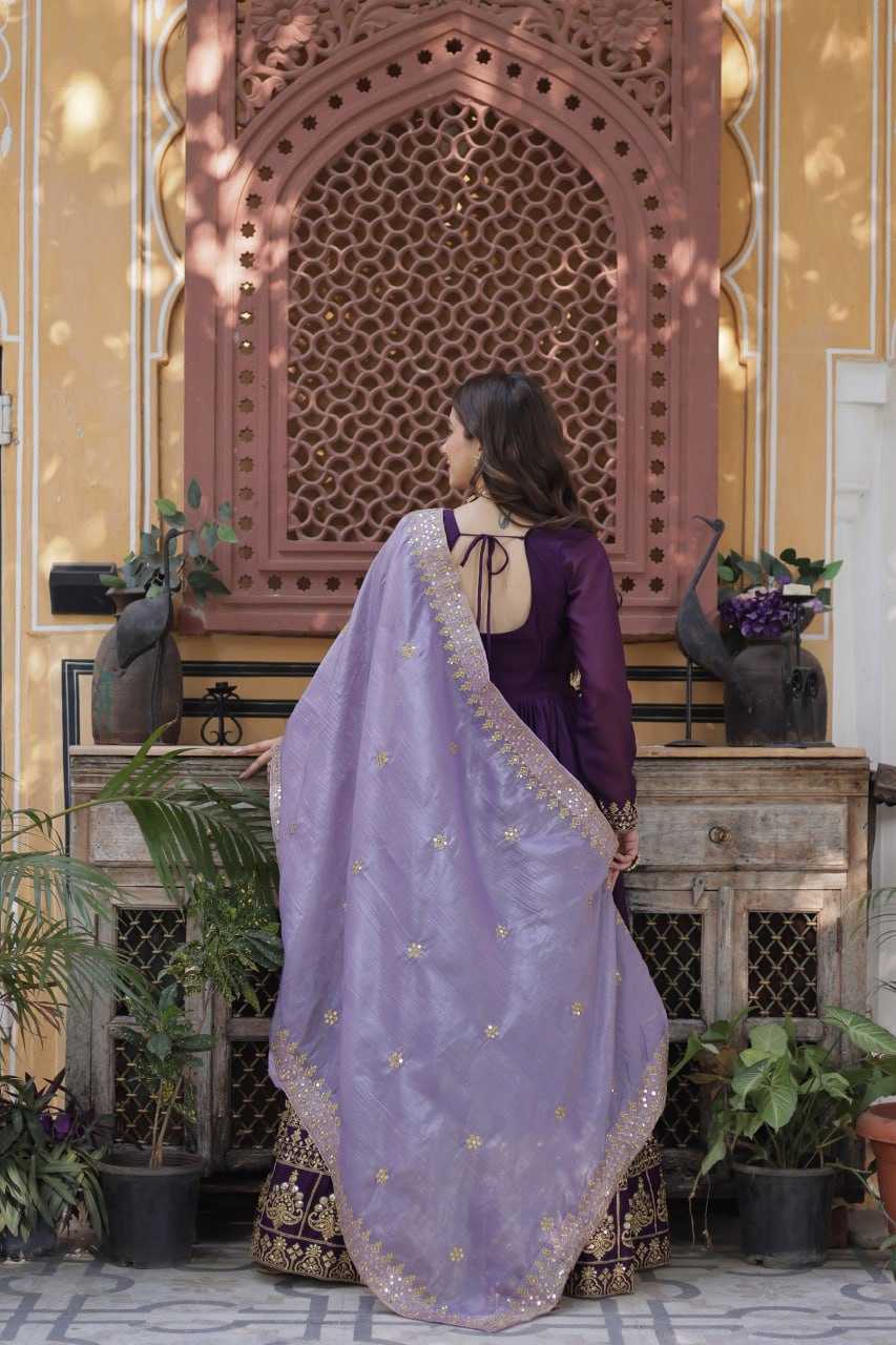 Ynf Georgette KESH489 1143 Gowns Wedding Collections Festive Collections Wholesale Embroidery Gowns Gown With Dupatta Full Sleeve Gowns Manufacturer