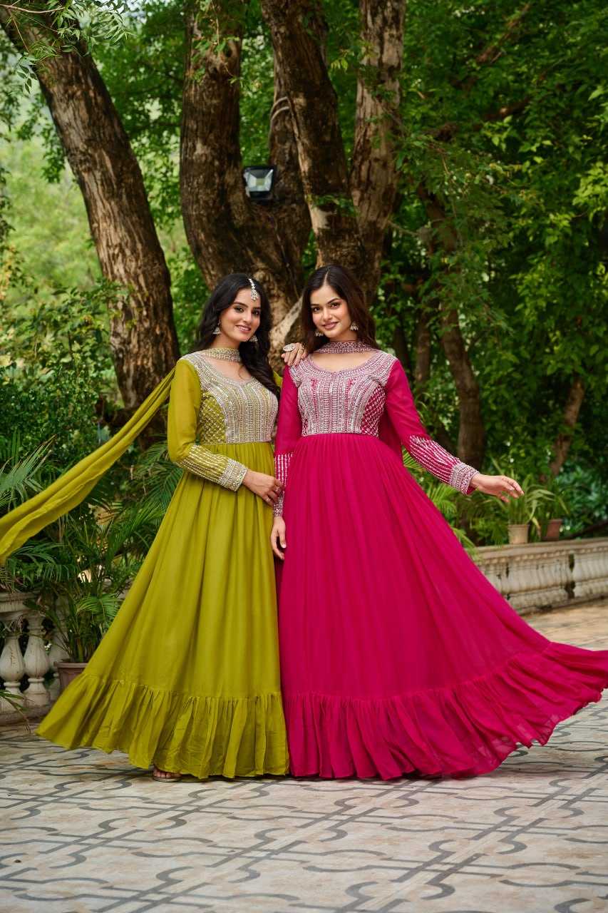 Ynf Georgette KESH489 1151-2 Gowns Wholesale Designer Gowns Sequin Gowns Manufacturer