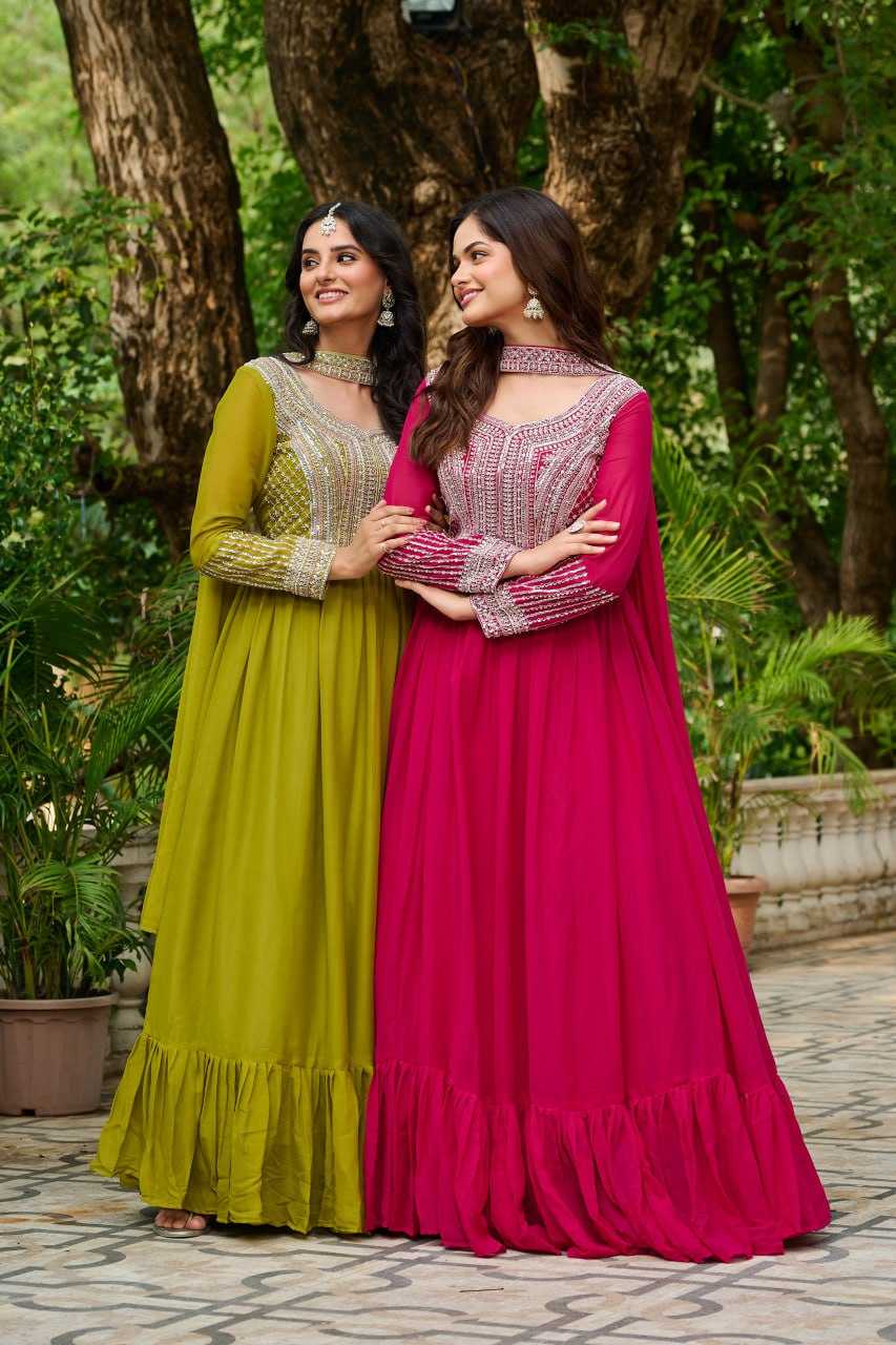 Ynf Georgette KESH489 1151-2 Gowns Wholesale Designer Gowns Sequin Gowns Manufacturer